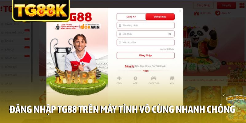Đăng nhập TG88 trên máy tính vô cùng nhanh chóng