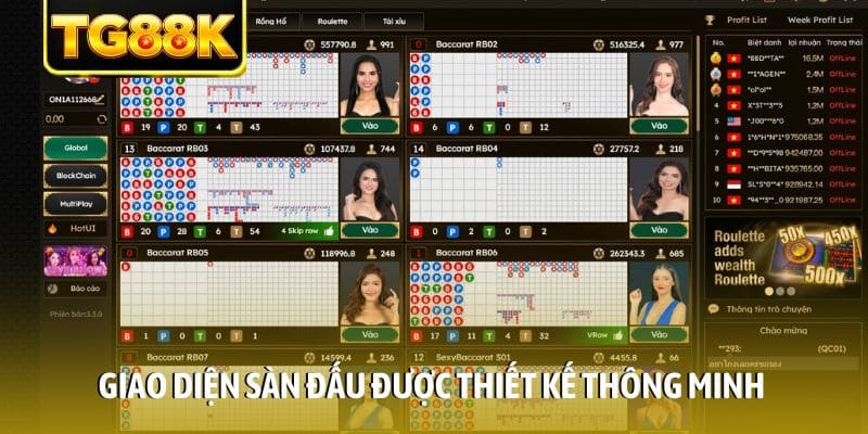 Giao diện sàn đấu được thiết kế thông minh