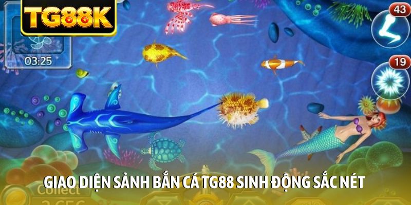 Giao diện sảnh bắn cá TG88 sinh động sắc nét
