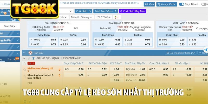 TG88 cung cấp tỷ lệ kèo sớm nhất thị trường TG88 cung cấp tỷ lệ kèo sớm nhất thị trường