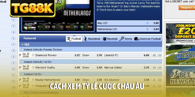 Cách xem tỷ lệ cược châu Âu