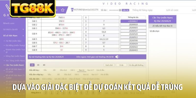 Dựa vào giải đặc biệt để dự đoán kết quả dễ trúng