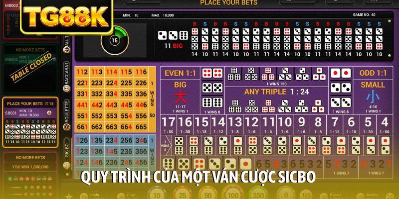 Quy trình của một ván cược Sicbo